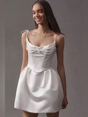 NWT Watters Beyond Tie-Strap Corset Mini Dress sz4